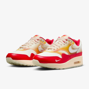 Nike Women Air Max 1 87 Premium Sail/Metallic Silver-Siren Red-Sundial