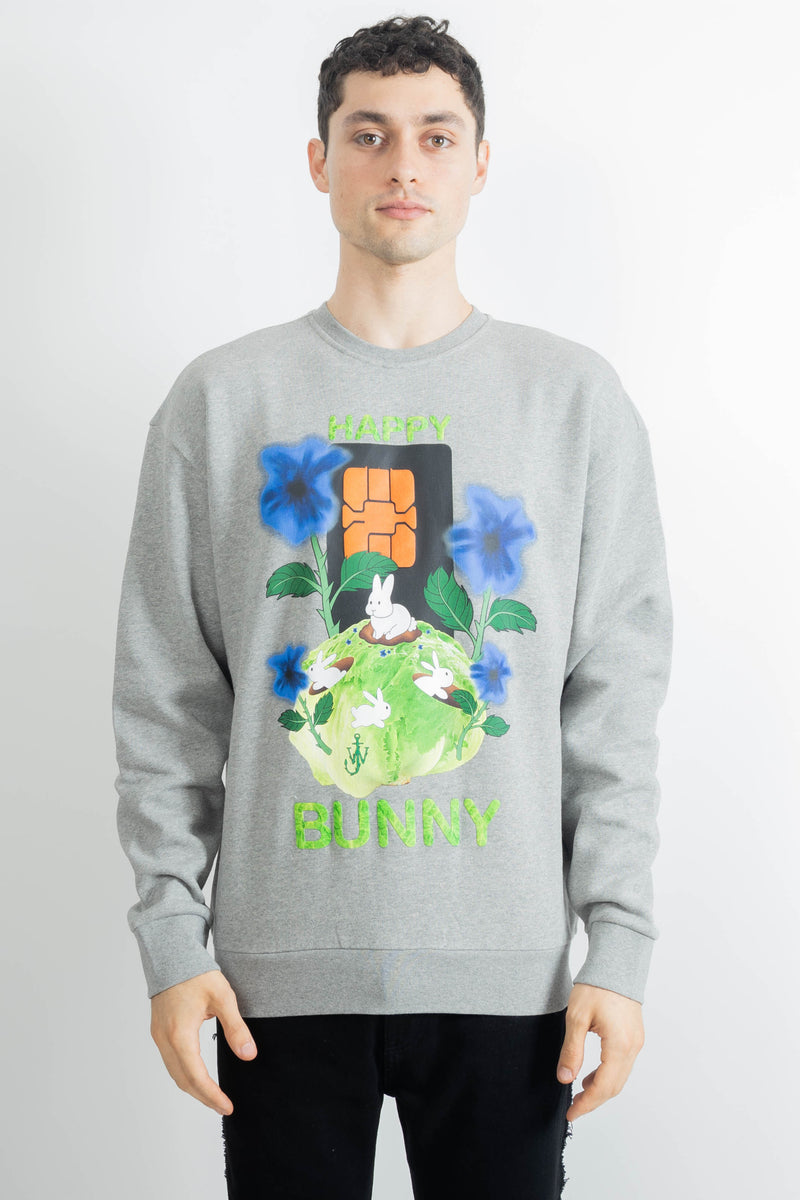 JW Anderson Happy Bunny Sweatshirt In Grey