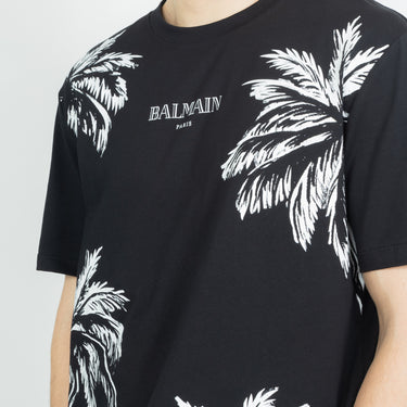 Balmain Vintage Balmain T-Shirt With Palm Tree Print Black