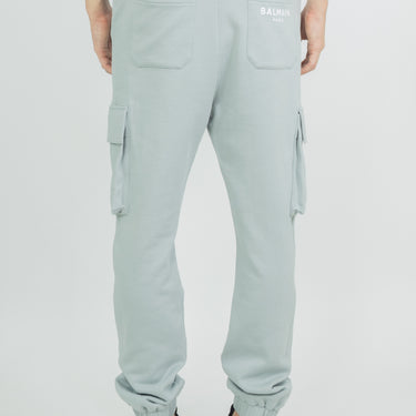 Balmain Print Cargo Sweatpants Grey