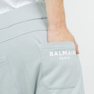 Balmain Print Cargo Sweatpants Grey