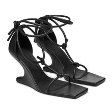 Rick Owens Womens Leather Sandals Cantilever Black