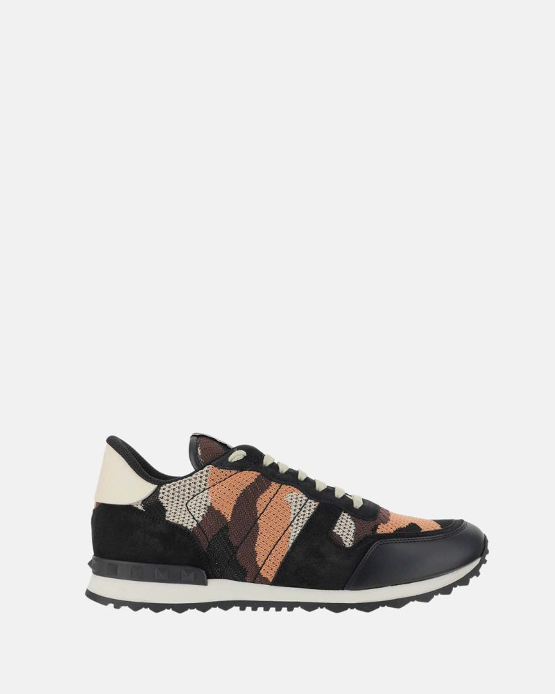 Valentino Embroidered Fabric Rockrunner Camouflage Sneakers