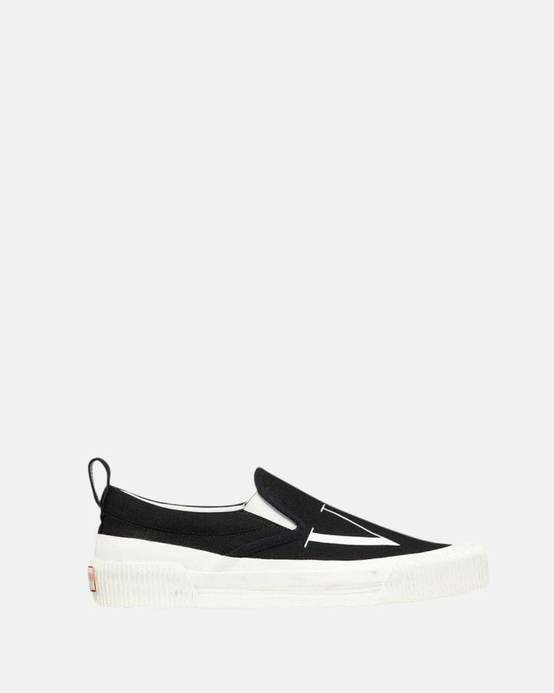 Valentino Fabric Slip-On Sneaker Black/White