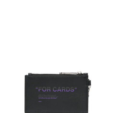 Off White Quote Card Case With Key Ring Black Purple