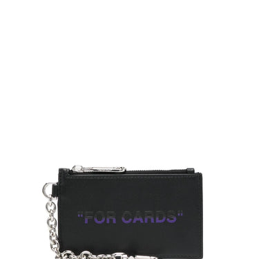 Off White Quote Card Case With Key Ring Black Purple