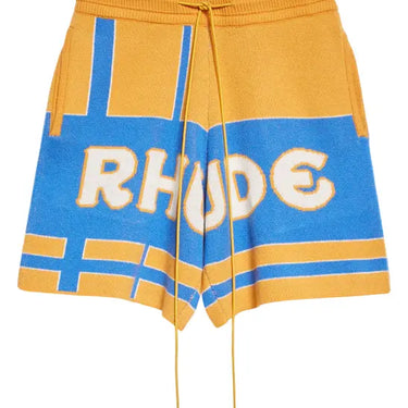 Rhude Palm Knit Short Mustard/Blue