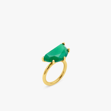 Half Cut Green Chalcedony Ring 18mm