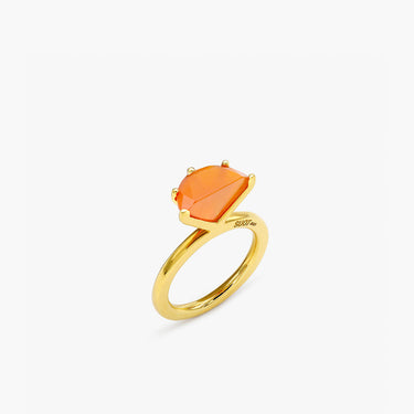 Half Cut Carnelian Ring 12mm