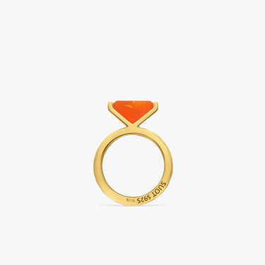 Half Cut Carnelian Ring 12mm