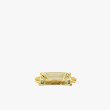 Half Cut Lemon Quartz Ring