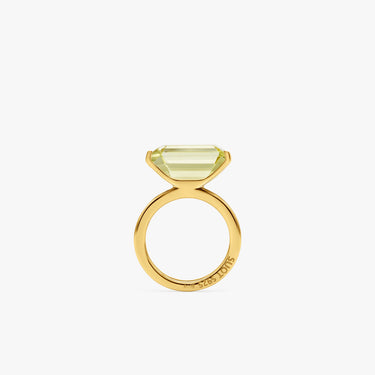 Half Cut Lemon Quartz Ring