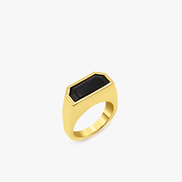 Half Cut Onix Signet Ring 15x6mm