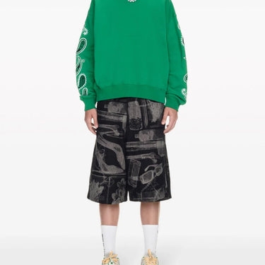 Off White Bandana Arr Skate Crewneck College Green White