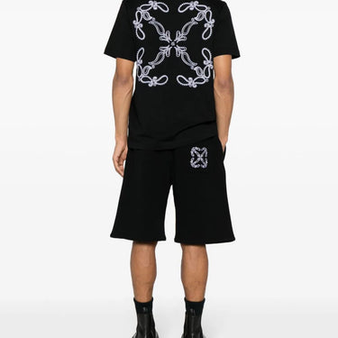 Off White Bandana Arr Skate Sweatshort Black White