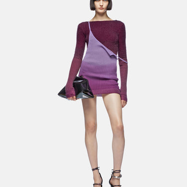 Midi Dress Purple Burgundy Degrade