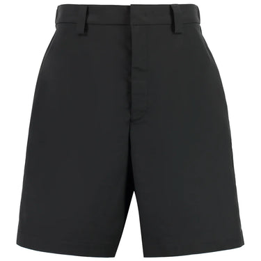 Valentino Logo Detailed Bermuda Shorts In Black