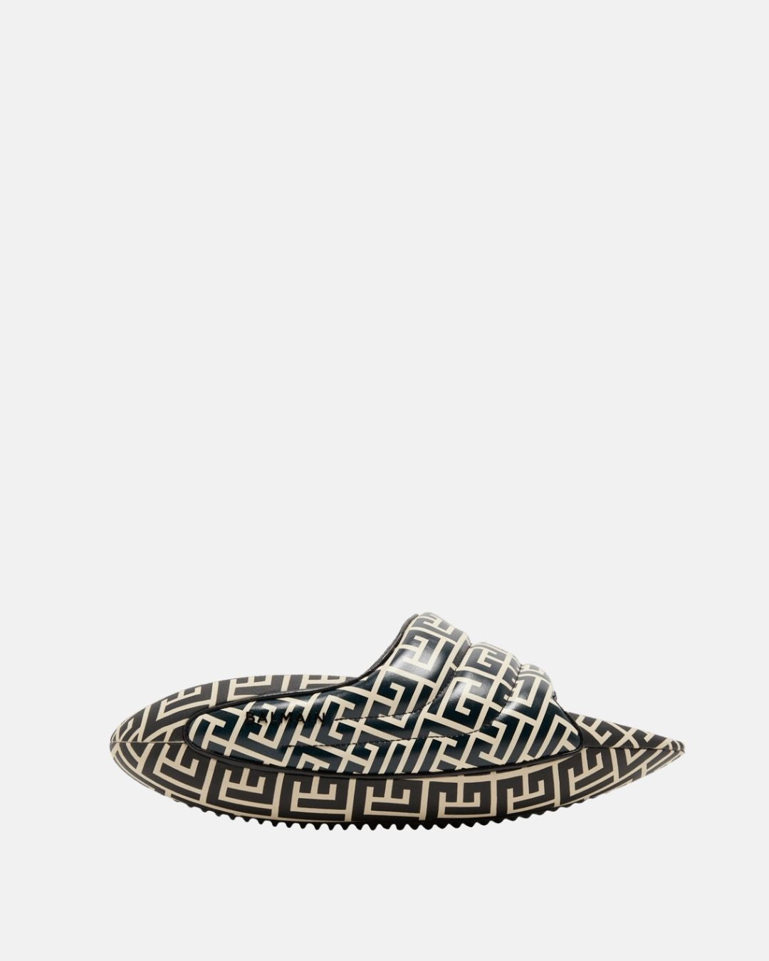 Balmain Bicolor Quilted Leather B-it Mules With Balmain Monnogram Print