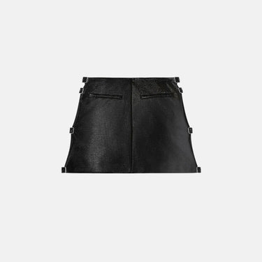 Mini Skirt Multi Sangle Vinyl Black