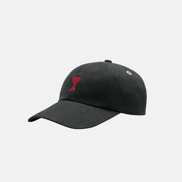 Red Ami De Coeur Embroidery Cap Noir