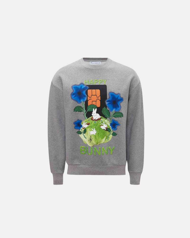 JW Anderson Happy Bunny Sweatshirt In Grey