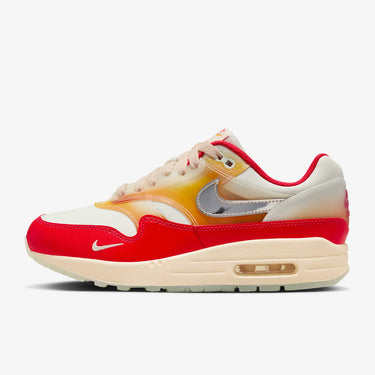 Nike Women Air Max 1 87 Premium Sail/Metallic Silver-Siren Red-Sundial