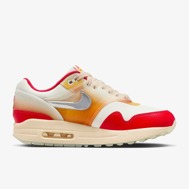 Nike Women Air Max 1 87 Premium Sail/Metallic Silver-Siren Red-Sundial