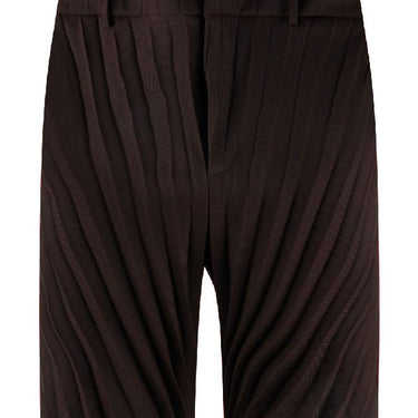 Valentino Pleated Technical Nylon Bermuda Shorts Ebony