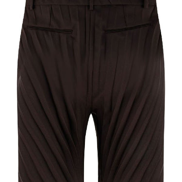 Valentino Pleated Technical Nylon Bermuda Shorts Ebony