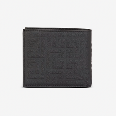 Balmain Leather Flap Wallet Black