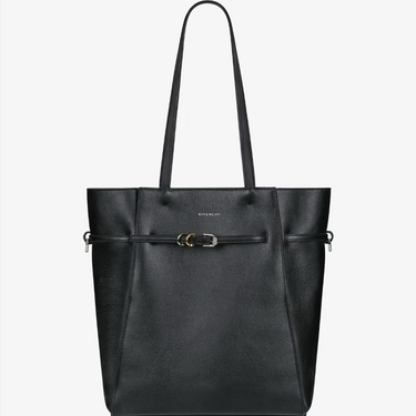 Small Voyou Tote Bag In Leather Black