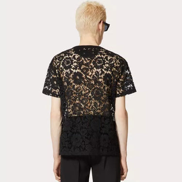 Valentino Lace T-Shirt Black