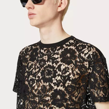 Valentino Lace T-Shirt Black