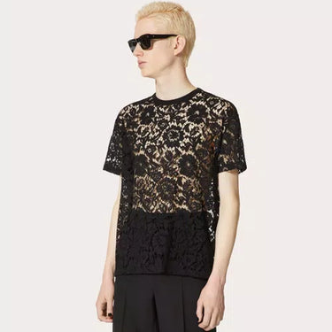 Valentino Lace T-Shirt Black