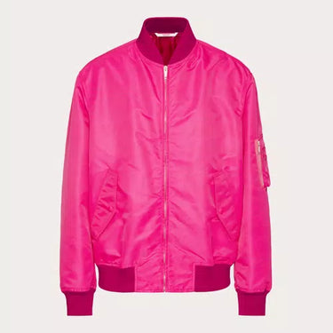 Valentino Nylon Bomber Jacket Pink