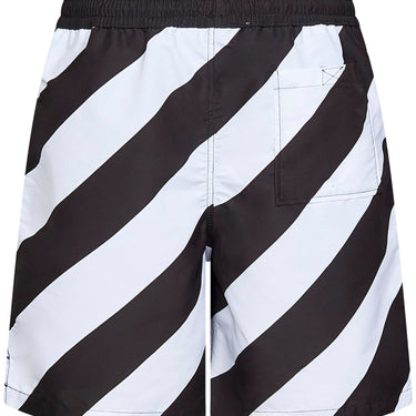 Off White Diag Surfer Swimshorts Black White