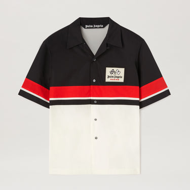 Palm Angels Racing Bowling Shirt Black White Red