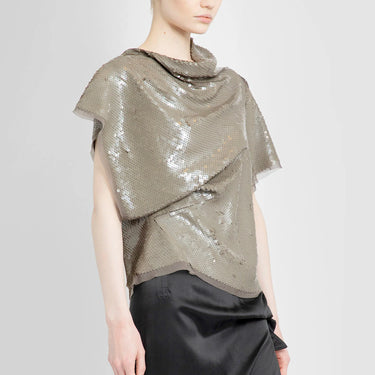 Rick Owens Women Embroidered Woven T-Shirt Dust/Dust