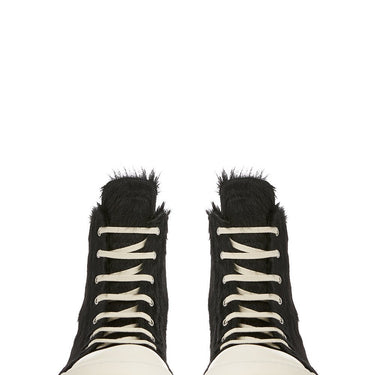 Rick Owens Fur Shoes Sneakers Black Milk