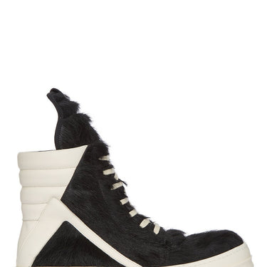 Rick Owens Fur Shoes Geobasket Black Milk