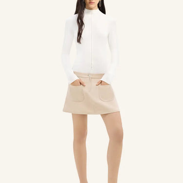 Mini Skirt 2 Pocket Twill Sand