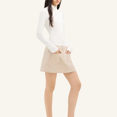 Mini Skirt 2 Pocket Twill Sand