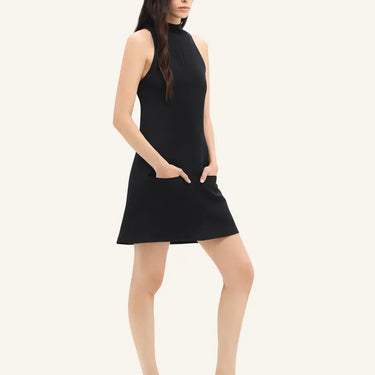 A Line Dress 2 Pocket Twill Black