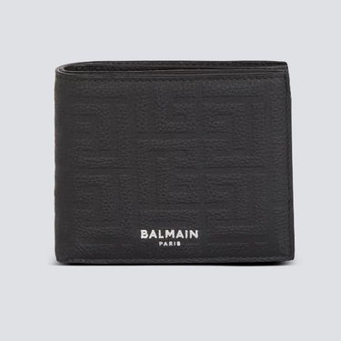 Balmain Leather Flap Wallet Black