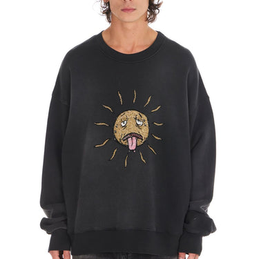 Beaded Sun Crewneck Black