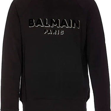 Balmain Flock & Foil Sweatshirt Black