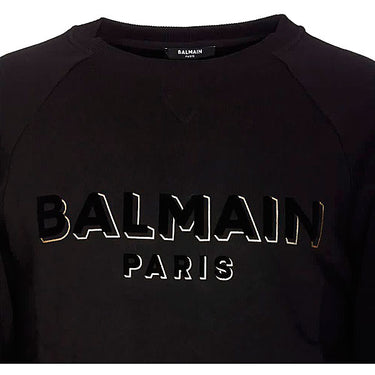 Balmain Flock & Foil Sweatshirt Black