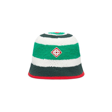 Casablanca Crochet Hat in Green & White