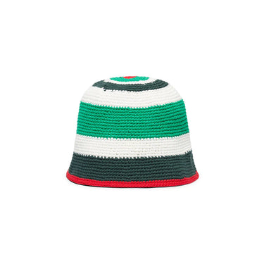 Casablanca Crochet Hat in Green & White