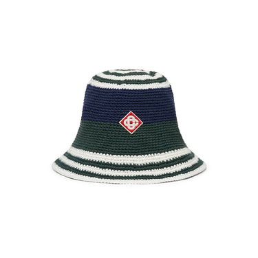 Casablanca Crochet Hat in Green & Navy